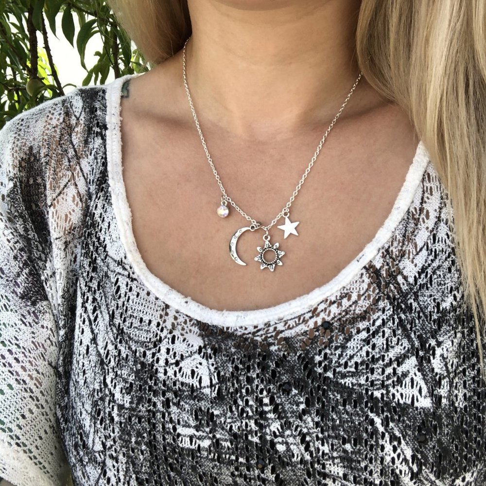 Sun & Moon Charm Necklace